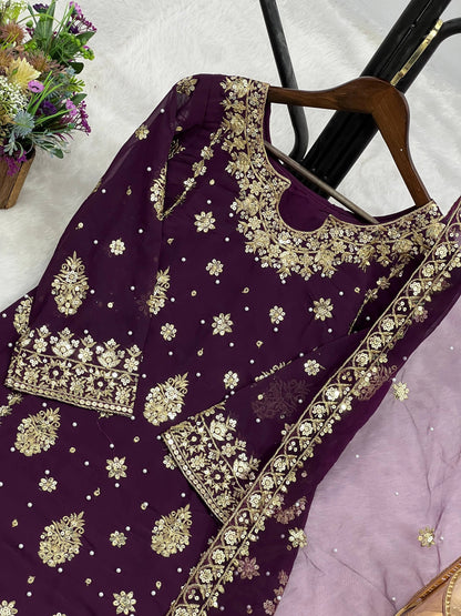 PRESENTING 3 PIECE STYLISH KURTI DUPATTA WITH BEAUTIFUL PLAZZO WHOLESALE PRICE AT GEELAN FASHION SURAT