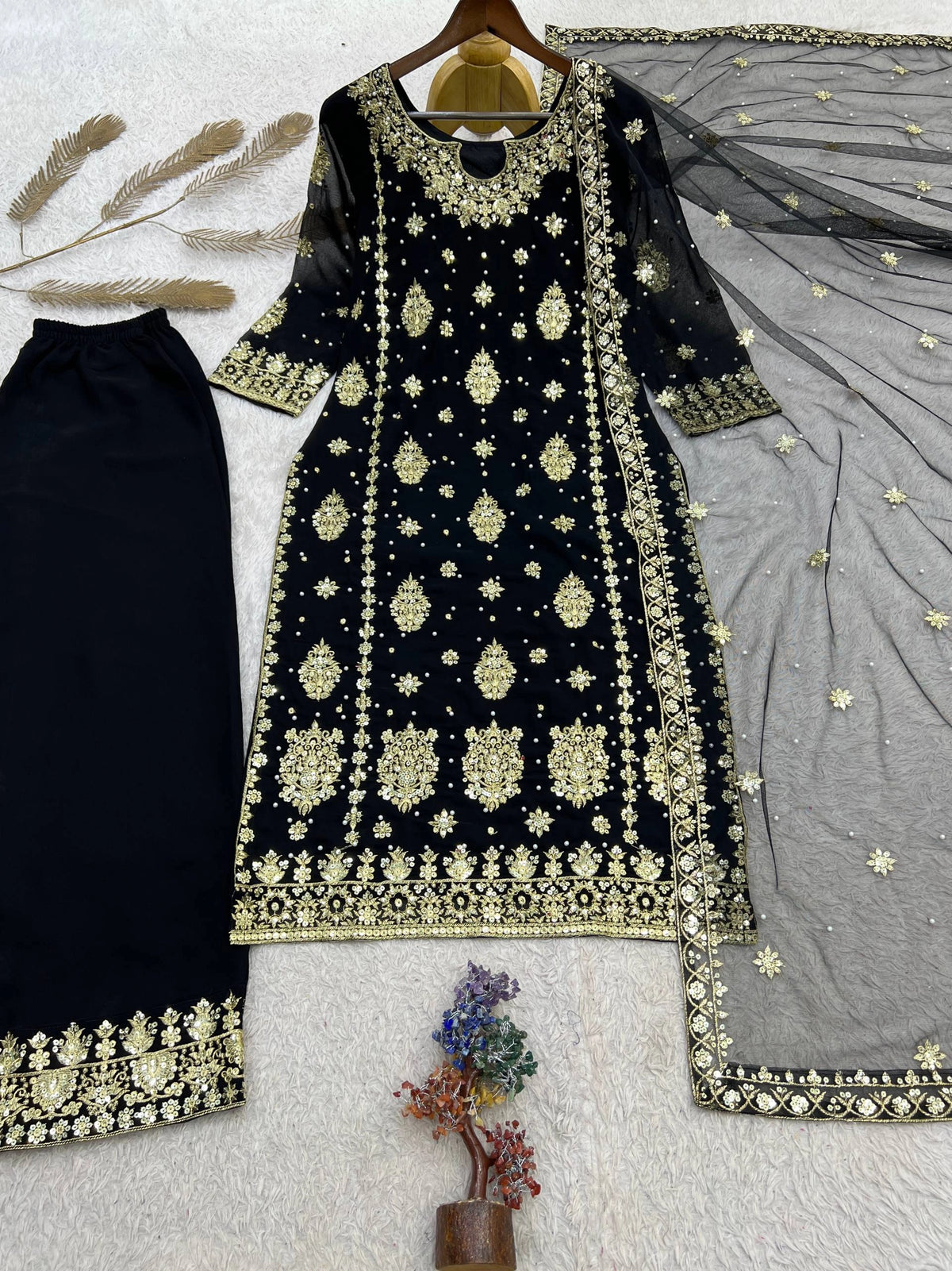 PRESENTING 3 PIECE STYLISH KURTI DUPATTA WITH BEAUTIFUL PLAZZO WHOLESALE PRICE AT GEELAN FASHION SURAT