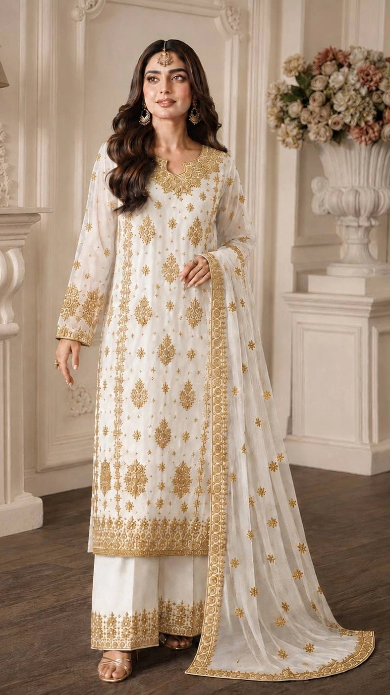 PRESENTING 3 PIECE STYLISH KURTI DUPATTA WITH BEAUTIFUL PLAZZO WHOLESALE PRICE AT GEELAN FASHION SURAT