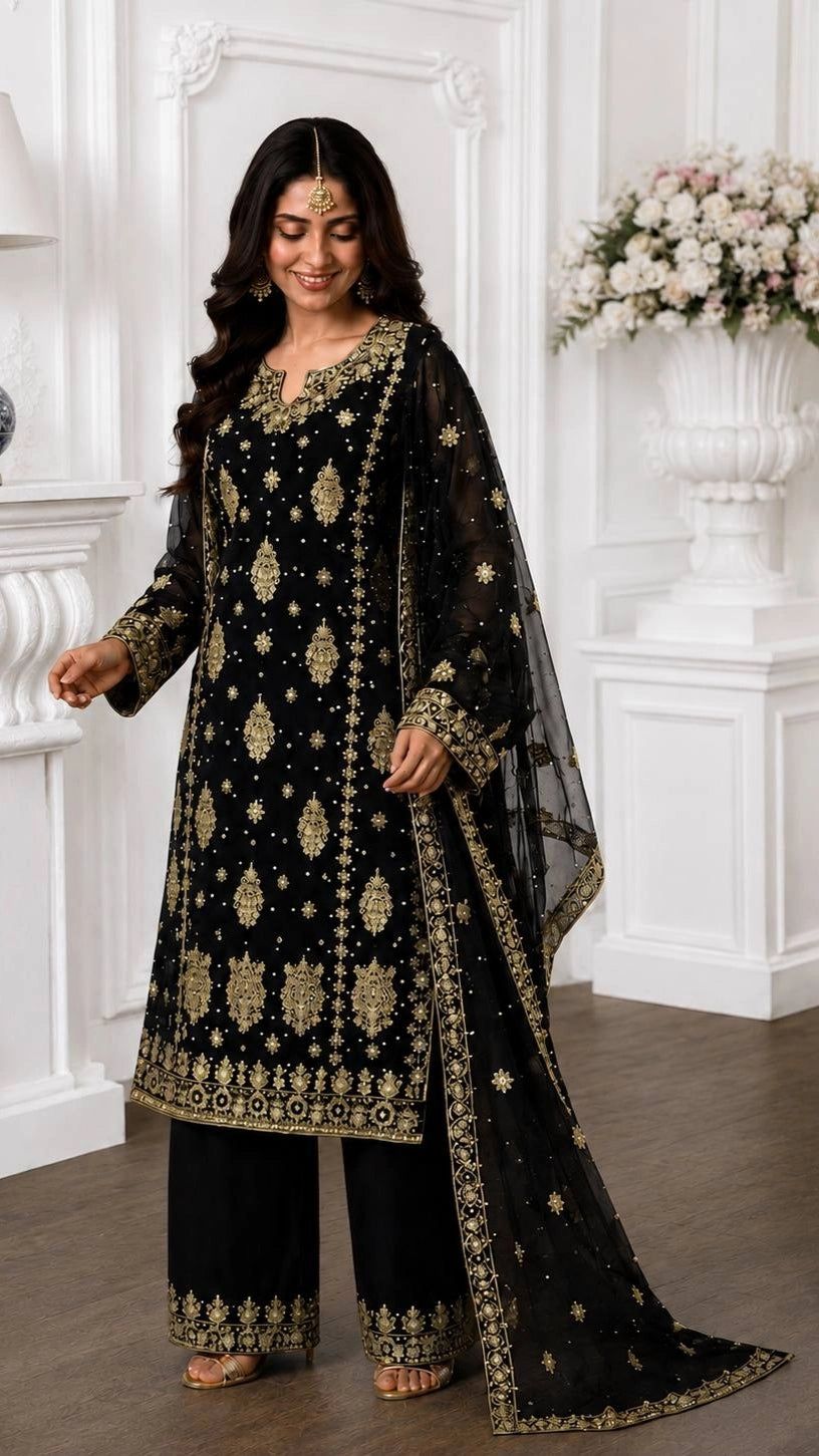 PRESENTING 3 PIECE STYLISH KURTI DUPATTA WITH BEAUTIFUL PLAZZO WHOLESALE PRICE AT GEELAN FASHION SURAT