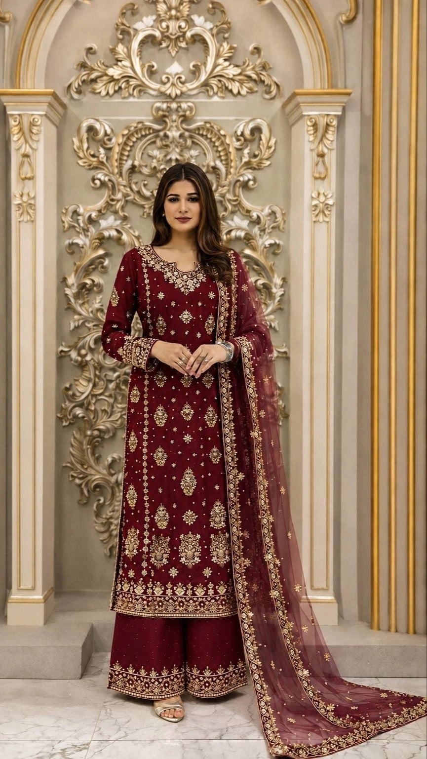PRESENTING 3 PIECE STYLISH KURTI DUPATTA WITH BEAUTIFUL PLAZZO WHOLESALE PRICE AT GEELAN FASHION SURAT