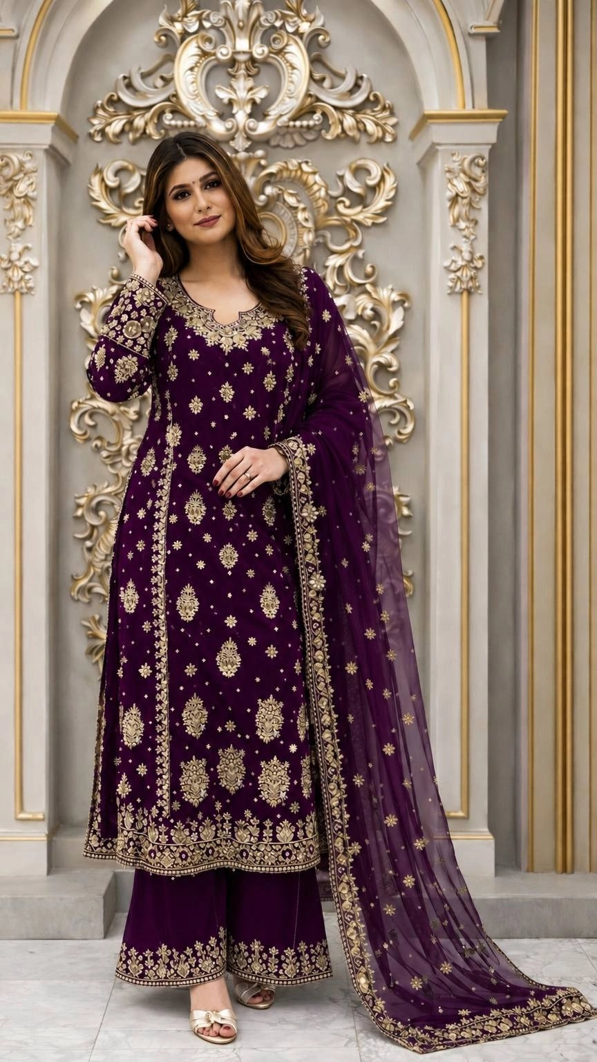PRESENTING 3 PIECE STYLISH KURTI DUPATTA WITH BEAUTIFUL PLAZZO WHOLESALE PRICE AT GEELAN FASHION SURAT