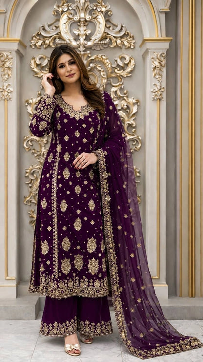 PRESENTING 3 PIECE STYLISH KURTI DUPATTA WITH BEAUTIFUL PLAZZO WHOLESALE PRICE AT GEELAN FASHION SURAT