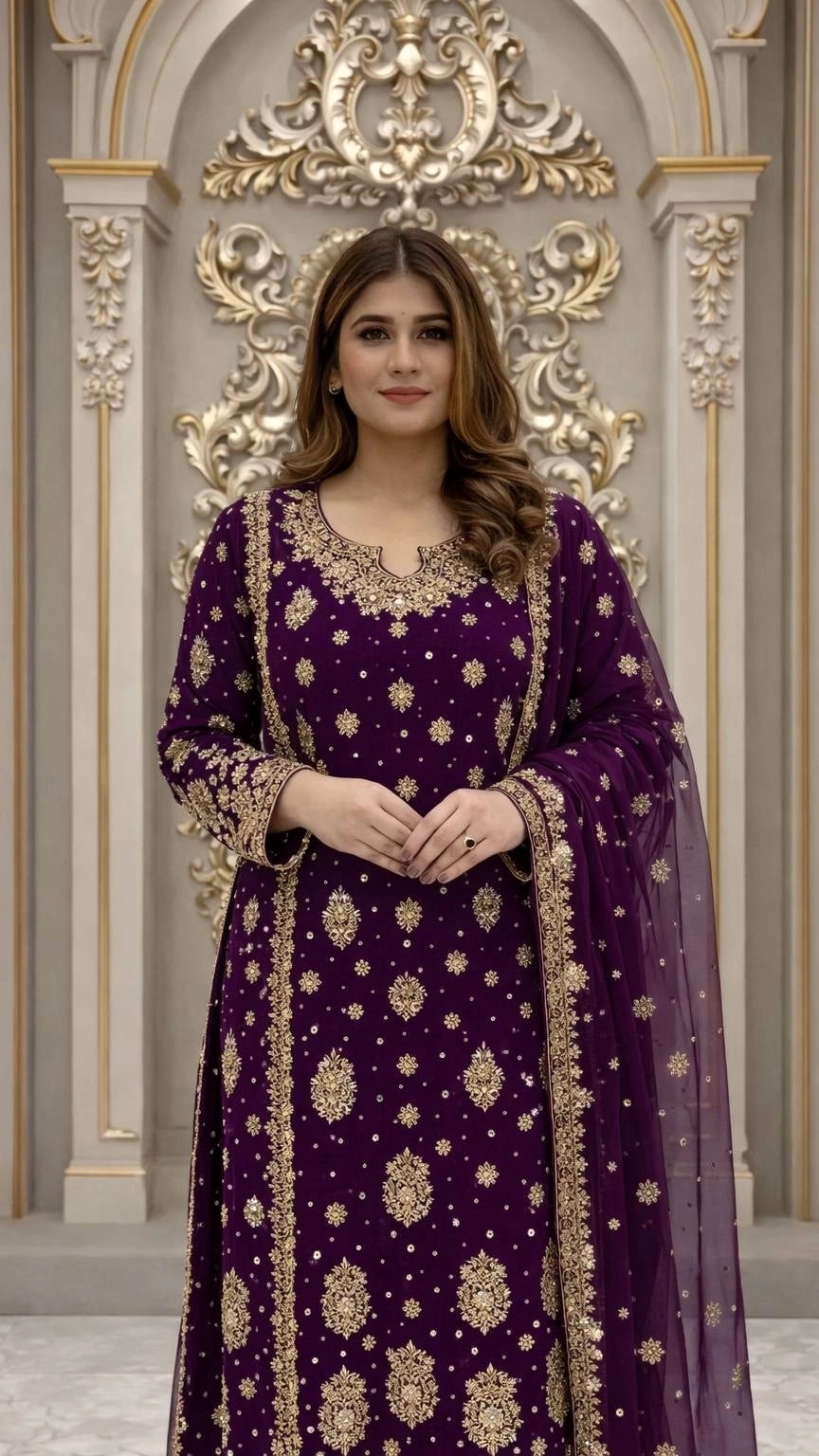 PRESENTING 3 PIECE STYLISH KURTI DUPATTA WITH BEAUTIFUL PLAZZO WHOLESALE PRICE AT GEELAN FASHION SURAT
