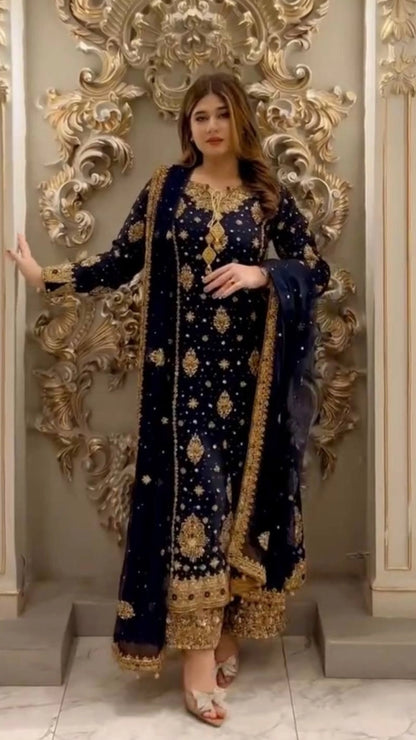 PRESENTING 3 PIECE STYLISH KURTI DUPATTA WITH BEAUTIFUL PLAZZO WHOLESALE PRICE AT GEELAN FASHION SURAT