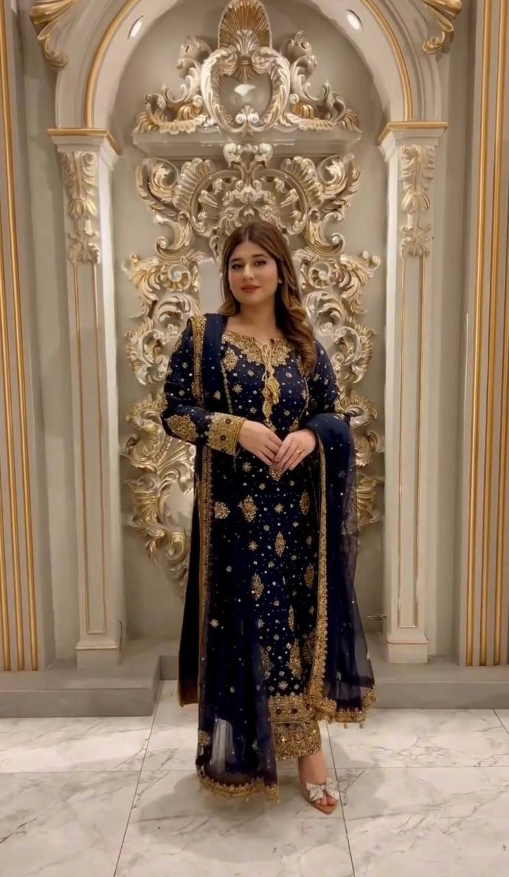 PRESENTING 3 PIECE STYLISH KURTI DUPATTA WITH BEAUTIFUL PLAZZO WHOLESALE PRICE AT GEELAN FASHION SURAT