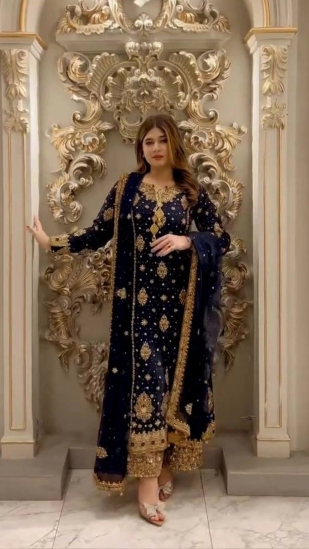 PRESENTING 3 PIECE STYLISH KURTI DUPATTA WITH BEAUTIFUL PLAZZO WHOLESALE PRICE AT GEELAN FASHION SURAT