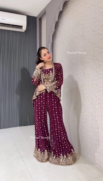 NEW PARTY WEAR KOTI BLOUSE SUIT SET WHOLESALE RATE AT GEELAN FASHION SURAT
