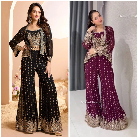 NEW PARTY WEAR KOTI BLOUSE SUIT SET WHOLESALE RATE AT GEELAN FASHION SURAT