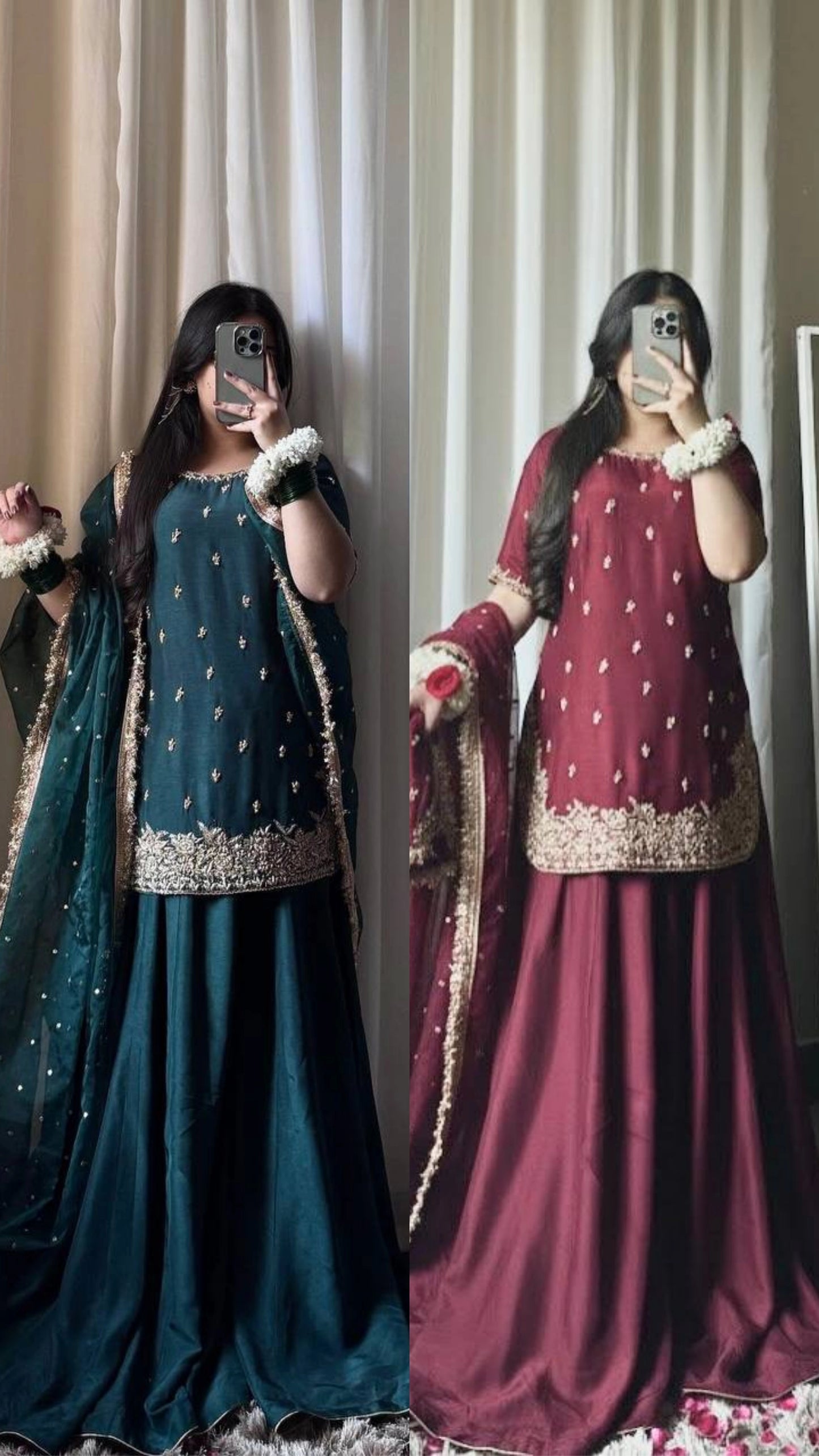 PREMIUM EMBROIDERED SHORT KURTI SHARARA SET WITH DUPATTA | FESTIVE & PARTY WEAR | GEELAN FASHION SURAT