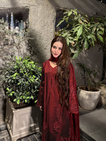 HIS WEDDING SEASON WEAR PAKISTANI SUIT WITH SEQUENCE EMBROIDERED AND CUT WORKED TOP, PLAZZO AND DUPATTA WHOLESALE GEELAN FASHION SURAT