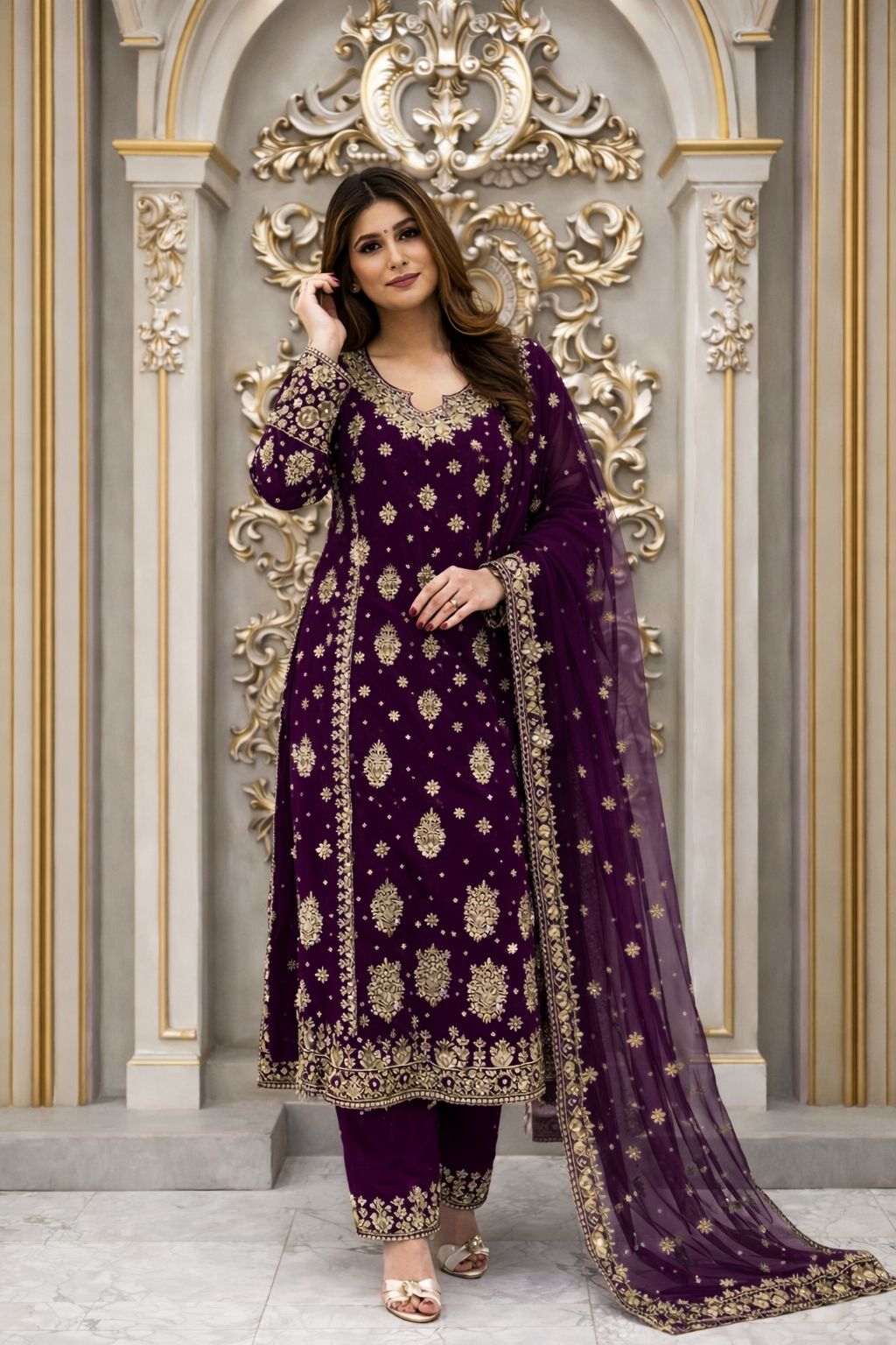 3 PIECE STYLISH KURTI DUPATTA WITH BEAUTIFUL PLAZZO WHOLESALE GEELAN FASHION SURAT