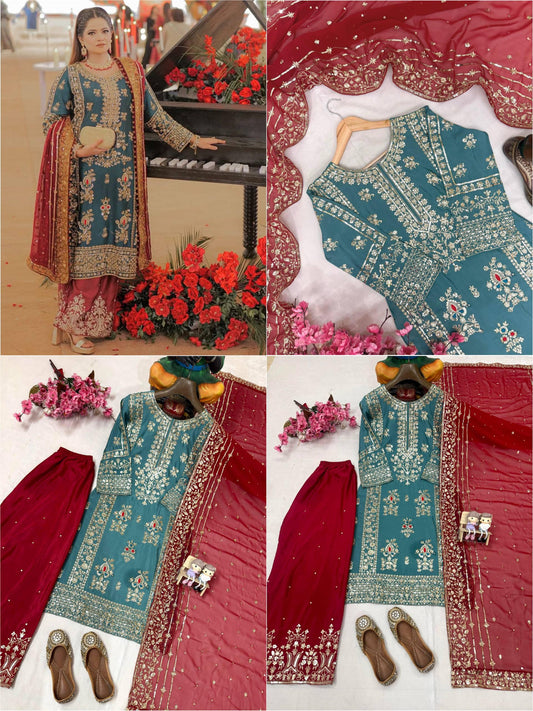 ENHANCE THE BEAUTY OF YOUR WARDROBE WITH THIS NEWLY LAUNCHED KURTI & PLAZZO SET WHOLESALE GEELAN FASHION SURAT