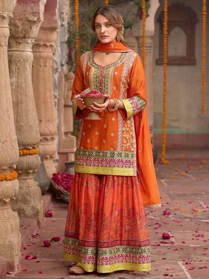 DESIGNER HEAVY PAKISHTANI SHARARA SUIT SET WHOLESALE GEELAN FASHION SURAT