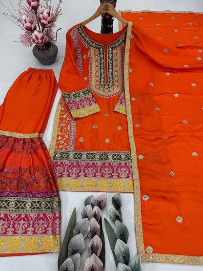 DESIGNER HEAVY PAKISHTANI SHARARA SUIT SET WHOLESALE GEELAN FASHION SURAT