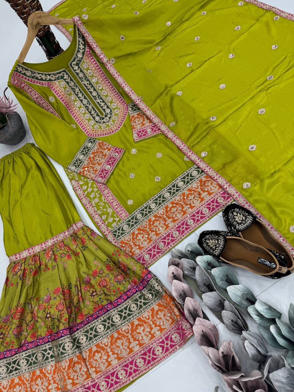 DESIGNER HEAVY PAKISHTANI SHARARA SUIT SET WHOLESALE GEELAN FASHION SURAT