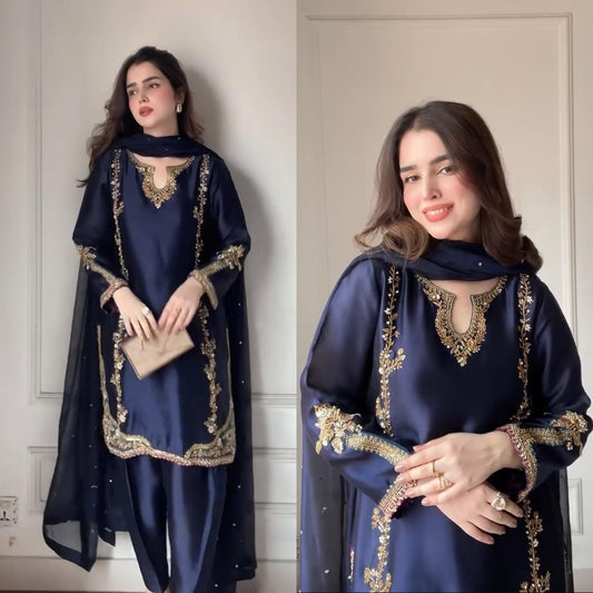 ĐĚSIGNER PARTY WEAR LOOK TOP WITH FARSHI SALWAR WHOLESALE GEELAN FASHION SURAT