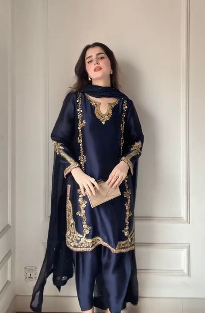 ĐĚSIGNER PARTY WEAR LOOK TOP WITH FARSHI SALWAR WHOLESALE GEELAN FASHION SURAT