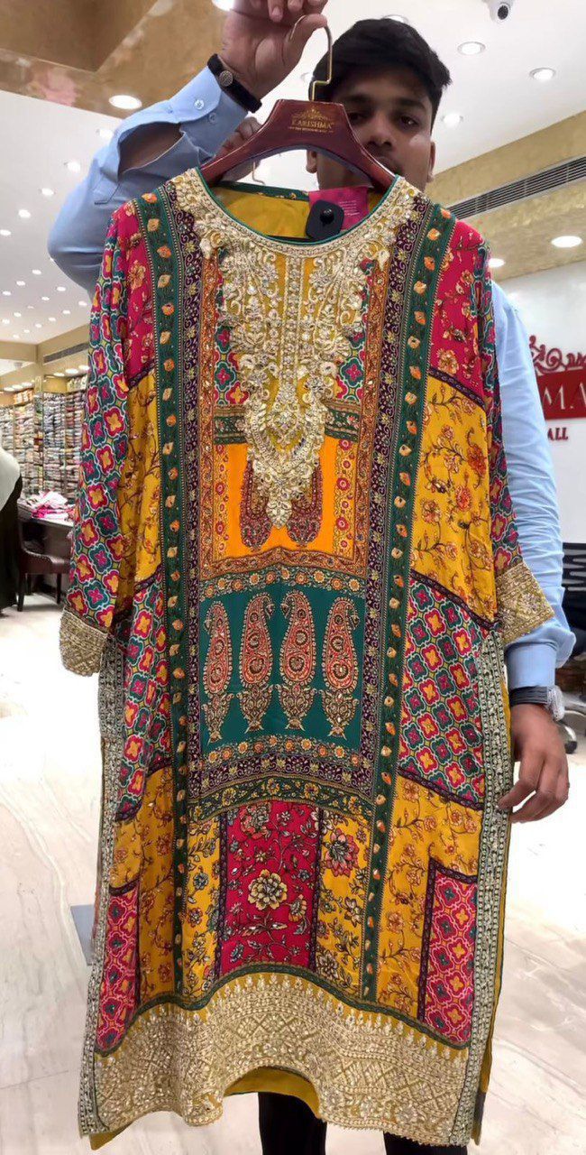 NEW DESIGNER HEAVY FUAX GEORGETTE PAKISTANI  SUIT WHOLESALE GEELAN FASHION SURAT