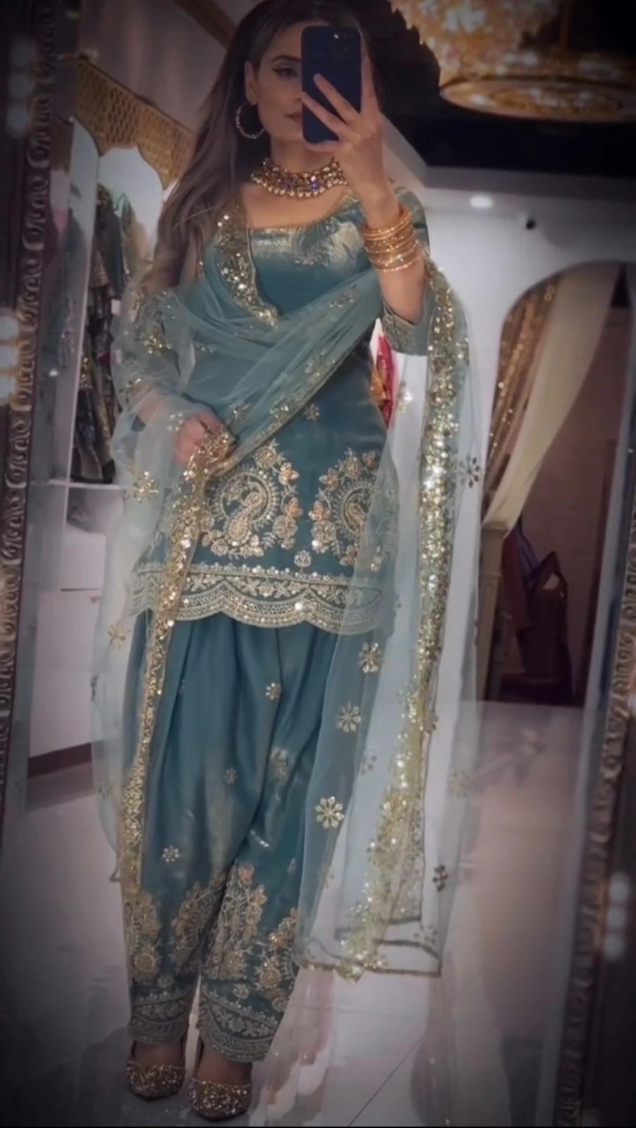 ĐĚSIGNER PARTY WEAR LOOK TOP WITH FARSHI SALWAR WHOLESALE GEELAN FASHION SURAT