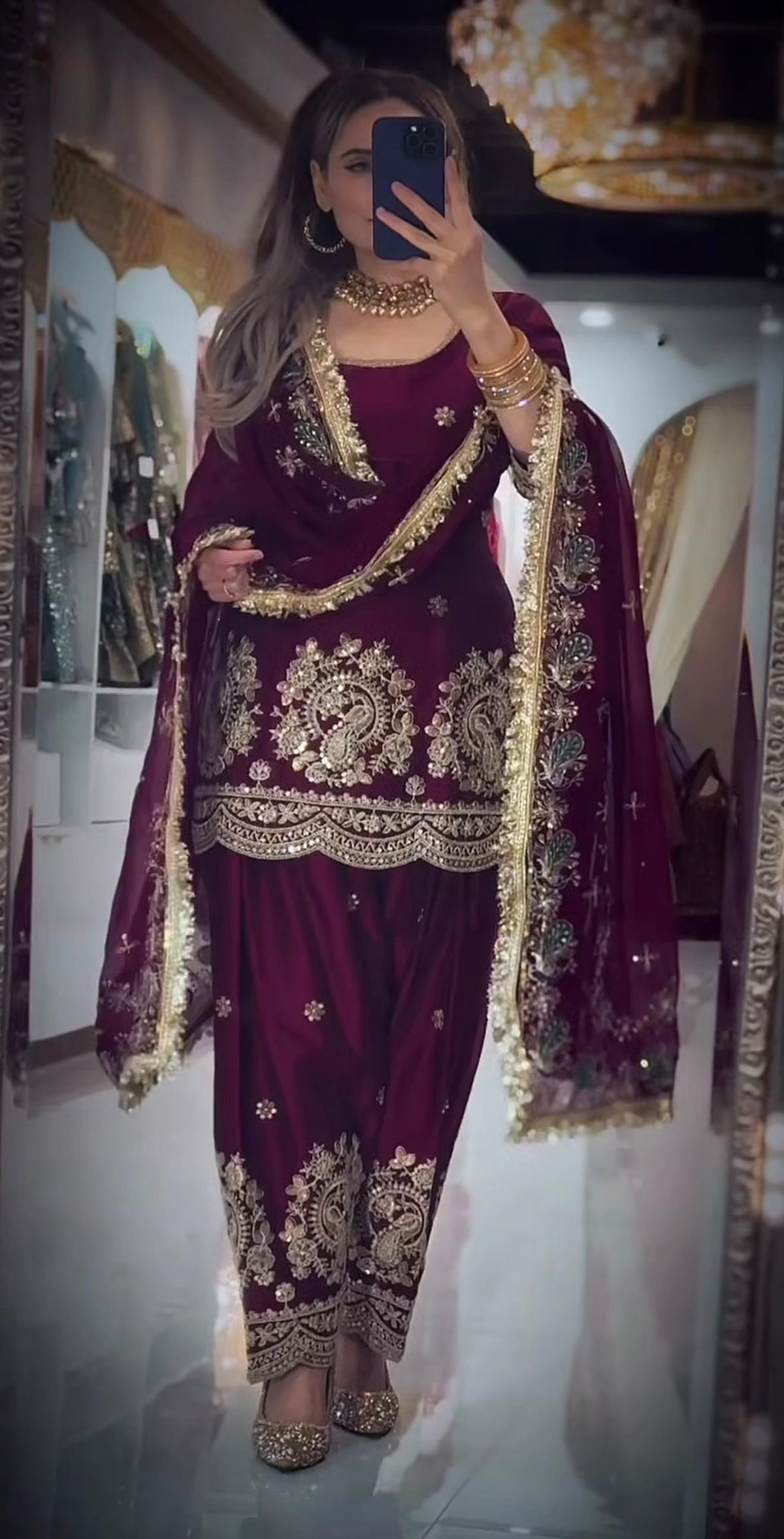 ĐĚSIGNER PARTY WEAR LOOK TOP WITH FARSHI SALWAR WHOLESALE GEELAN FASHION SURAT