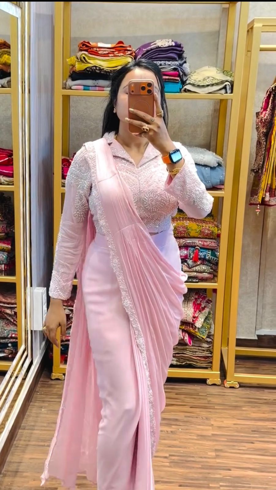 NEW SUPERHIT TRENDING READY TO WEAR SAREE WITH EMBROIDERED STYLIST BLOUSE & ON FAUX GEORGETTE FABRIC WHOLESALE GEELAN FASHION SURAT