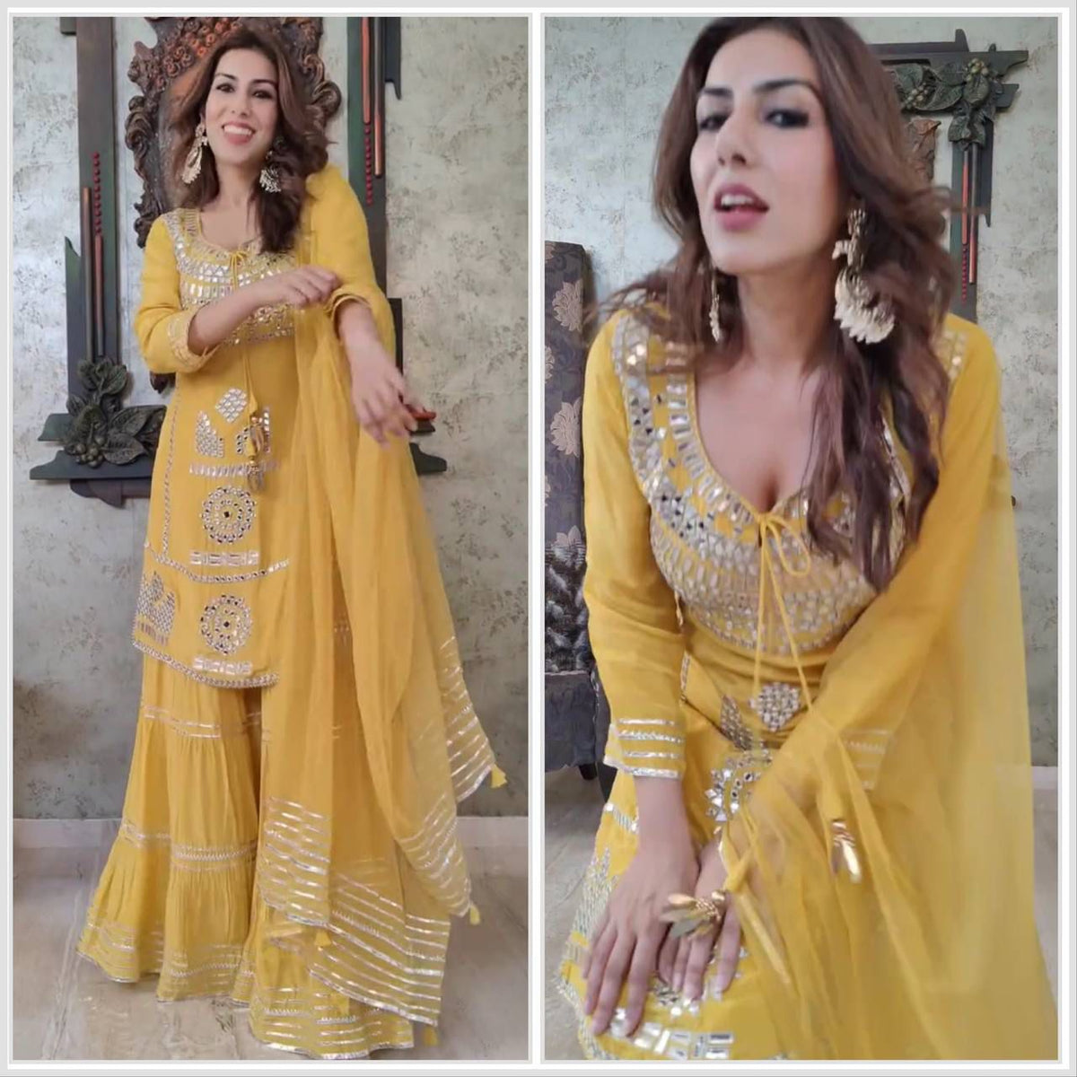 NEW DESIGNER PARTY TOP PALLAZO & DUPATTA SET WHOLESALE GEELAN FASHION SURAT