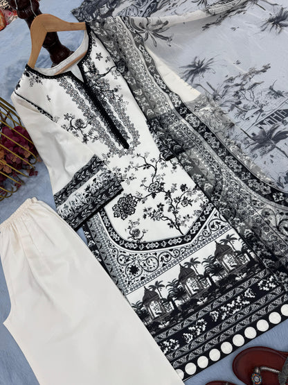 NEW 💃 ĐĚSIGNER PARTY WEAR LOOK PRINTED PUR MALAI SATIN LONG 3PC CO-ORD SET WHOLESALE GEELAN FASHION SURAT