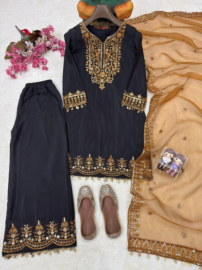 ENHANCE THE BEAUTY OF YOUR WARDROBE WITH THIS NEWLY LAUNCHED KURTI & PLAZZO SET WHOLESALE GEELAN FASHION SURAT