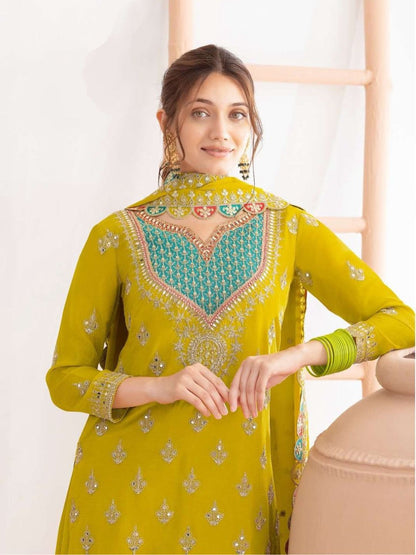 DESIGNER PARTY SHARARA SUIT & DUPATTA SET WHOLESALE GEELAN FASHION SURAT