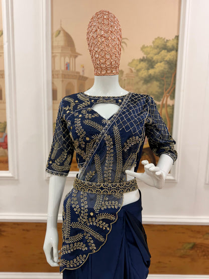WE ARE LAUNCHING NEW SUPERHIT TRENDING READY TO WEAR SAREE WITH SEMI-BEADS & EMBROIDERED STYLIST BLOUSE & ON FAUX GEORGETTE FABRIC🥻 WHOLESALE GEELAN FASHION SURAT