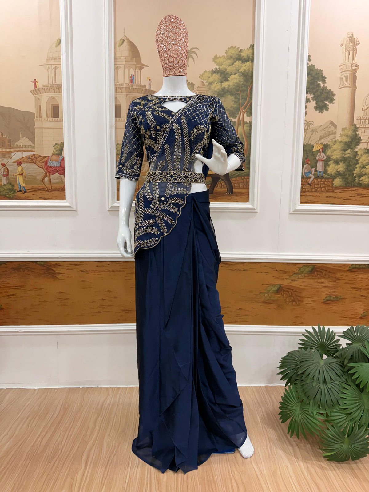 WE ARE LAUNCHING NEW SUPERHIT TRENDING READY TO WEAR SAREE WITH SEMI-BEADS & EMBROIDERED STYLIST BLOUSE & ON FAUX GEORGETTE FABRIC🥻 WHOLESALE GEELAN FASHION SURAT