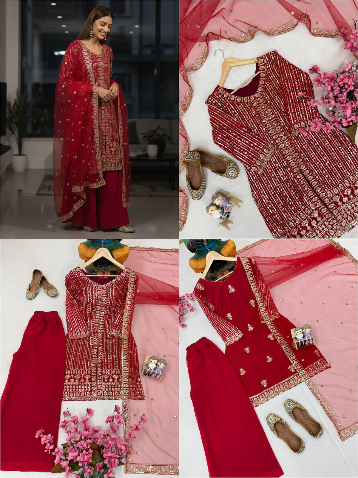 ENHANCE THE BEAUTY OF YOUR WARDROBE WITH THIS NEWLY LAUNCHED KURTI & PLAZZO SET WHOLESALE GEELAN FASHION SURAT