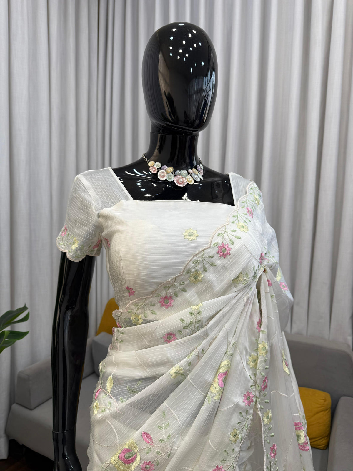 DESIGNER SAREE – ELEGANCE REDEFINED ✨ FALL IN LOVE WITH THIS STUNNING SAREE IN AN EYE-CATCHING SHADE, CRAFTED WITH FINESSE AND RICH DETAILING. A PERFECT BLEND OF GRACE AND GLAM! WHOLESALE GEELAN FASHION SURAT