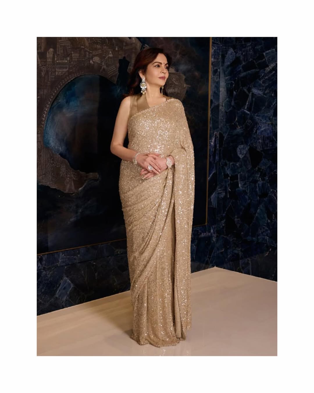 BOLLYWOOD BLOCKBUSTER NITA AMBANI SEQUINS DESIGN WHOLESALE GEELAN FASHION SURAT