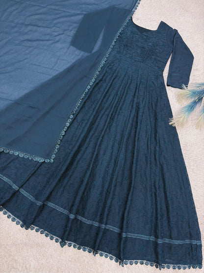 2 PIECE STYLISH GOWN WITH BEAUTIFUL DUPATTA WHOLESALE GEELAN FASHION SURAT