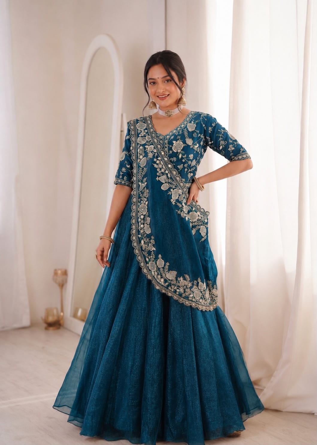 EMBROIDERY WORK LEHENGA CHOLI WHOLESALE GEELAN FASHION SURAT