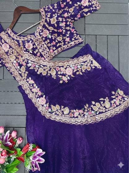 EMBROIDERY WORK LEHENGA CHOLI WHOLESALE GEELAN FASHION SURAT