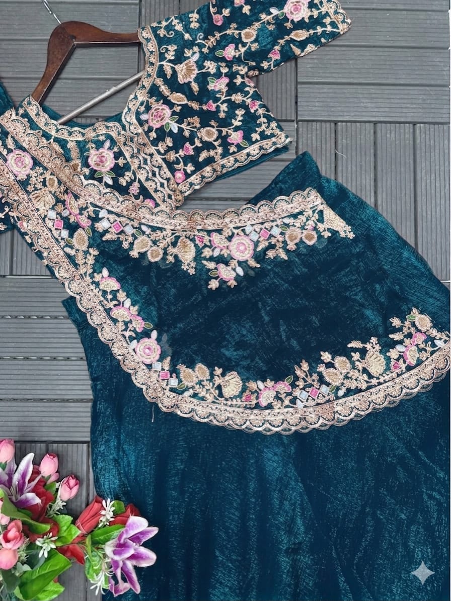 EMBROIDERY WORK LEHENGA CHOLI WHOLESALE GEELAN FASHION SURAT