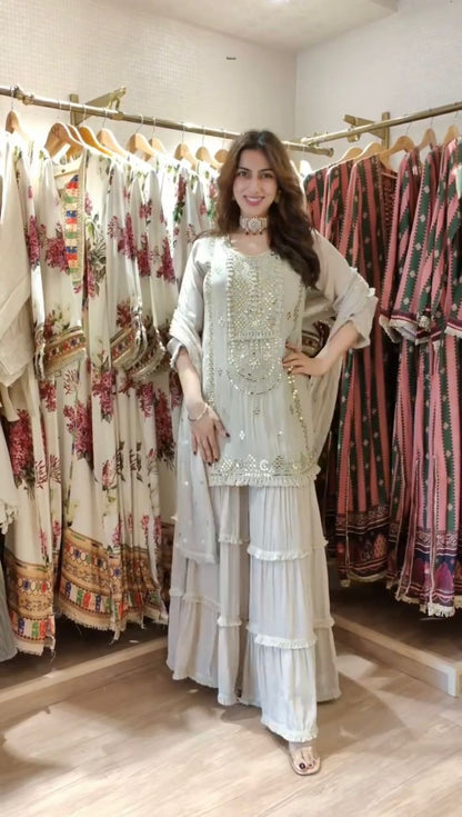 DESIGNER SHARARA SET – ELEGANT ETHNIC WEAR ✨ 🎀 CRAFTED IN CLASSY TONES WITH PREMIUM FABRIC & DETAILING WHOLESALE GEELAN FASHION SURAT
