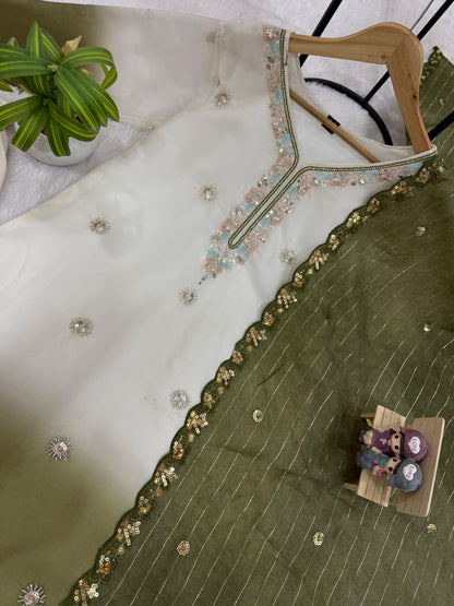 NEW LAUNCHING 3 PIECES KURTI, PLAZZO & DUPATTA WITH ORIGINAL BEADS CUT DANA WORK WHOLESALE GEELAN FASHION SURAT