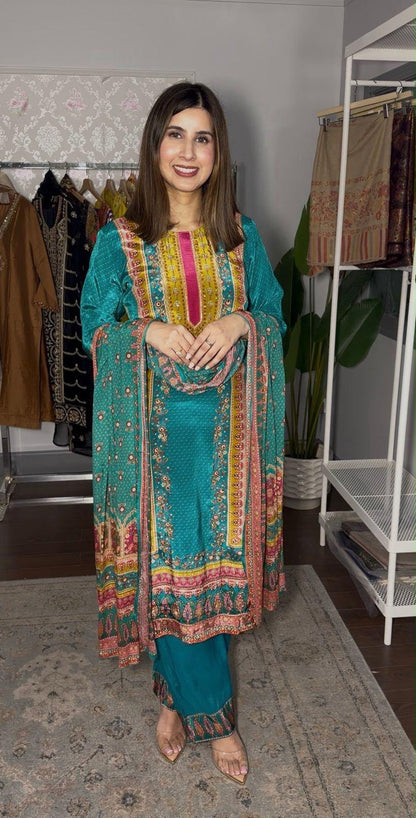 ENHANCE THE BEAUTY OF YOUR WARDROBE WITH THIS NEWLY LAUNCHED 3 PIECE CORDSET WHOLESALE GEELAN FASHION SURAT
