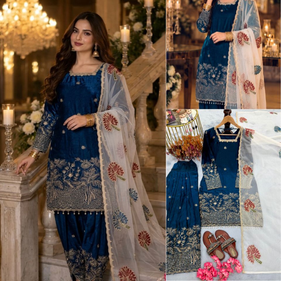 NEW 🦋 ĐĚSIGNER PARTY WEAR LOOK PUR FENDI SILK TOP & FARSHI PALAZZO WITH DUPATTA SET WHOLESALE GEELAN FASHION SURAT