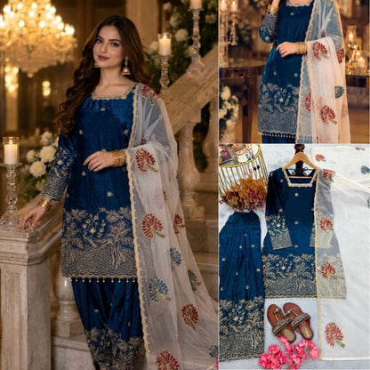 NEW 🦋 ĐĚSIGNER PARTY WEAR LOOK PUR FENDI SILK TOP & FARSHI PALAZZO WITH DUPATTA SET WHOLESALE GEELAN FASHION SURAT