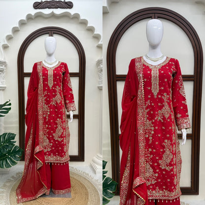 STEP INTO EFFORTLESS CHARM WITH OUR EXCLUSIVE 3-PIECE SET – CRAFTED FOR COMFORT, STITCHED WITH GRACE. WHOLESALE GEELAN FASHION SURAT