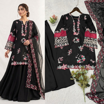 THIS WEDDING SEASON WEAR OUR BEAUTIFUL SEQUENCE EMBROIDERED WITH CUT WORKED TOP , PLAZZO WITH DUPATTA WHOLESALE GEELAN FASHION SURAT