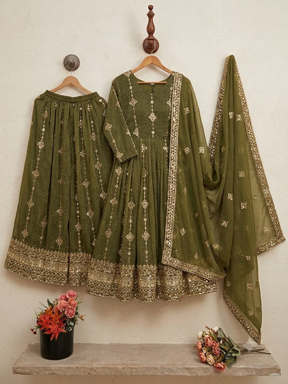 ELEGANT HEAVY EMBROIDERED SEQUENCE WORK SET WHOLESALE GEELAN FASHION SURAT