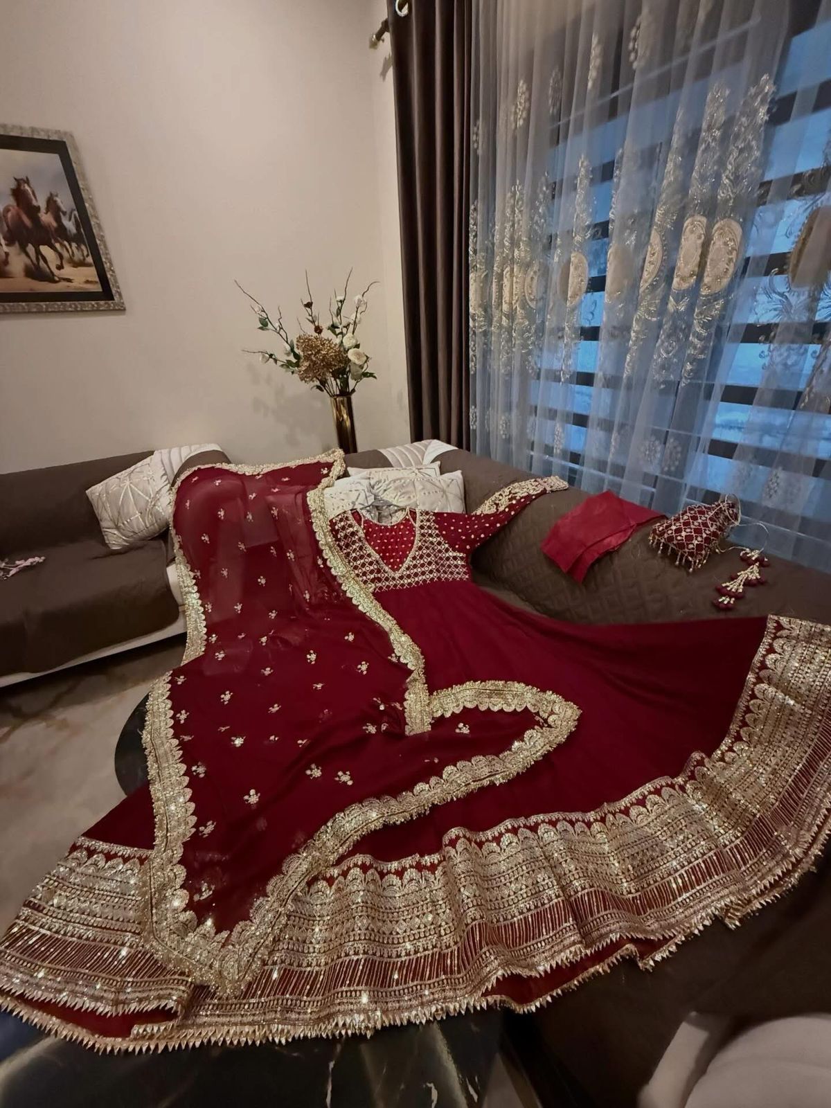 DESIGNER GOWN WITH HEAVY SEQUENCE EMBROIDERY WORK DUPATTA WHOLESALE GEELAN FASHION SURAT