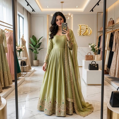 TRENDING ZMY SILK*GWON&PENT&DUPATTA         REDDY TO WEAR LOOK    DESIGN WHOLESALE GEELAN FASHION SURAT