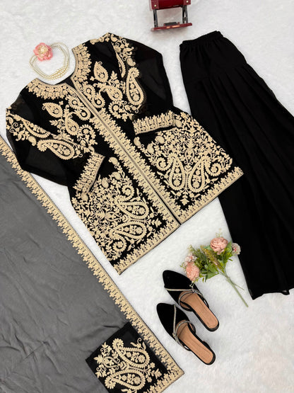 DESIGNER PALZOO SET – ELEGANT ETHNIC WEAR ✨ 🎀 CRAFTED IN CLASSY TONES WITH PREMIUM FABRIC & DETAILING WHOLESALE GEELAN FASHION SURAT